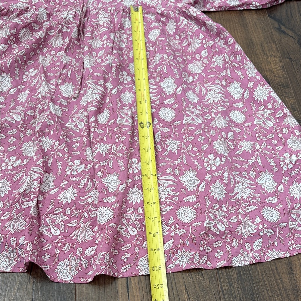 NWOT Elegant Floral Long Sleeve Dress in Pink - Picture 9 of 12